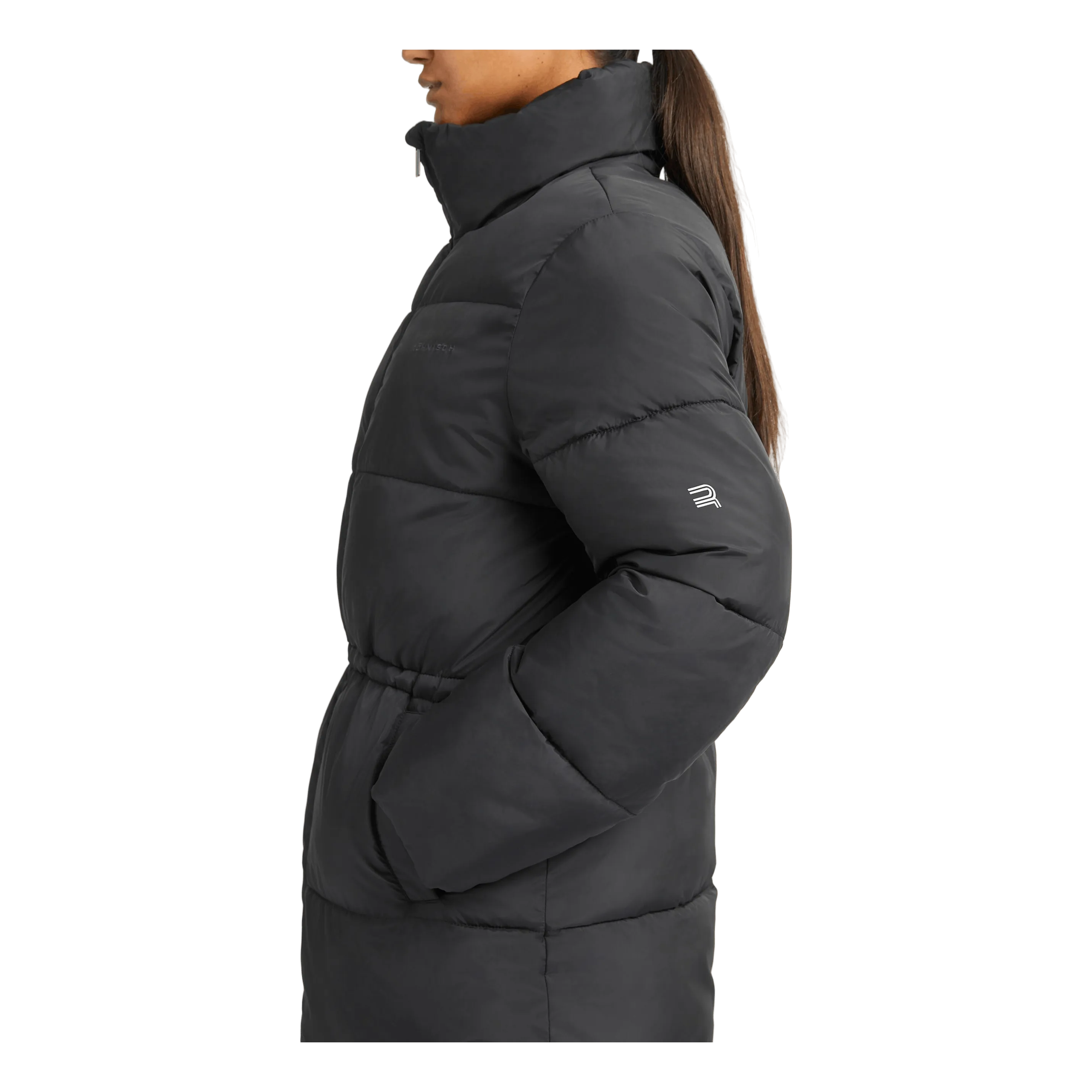 Pebble Drawstring Coat Black