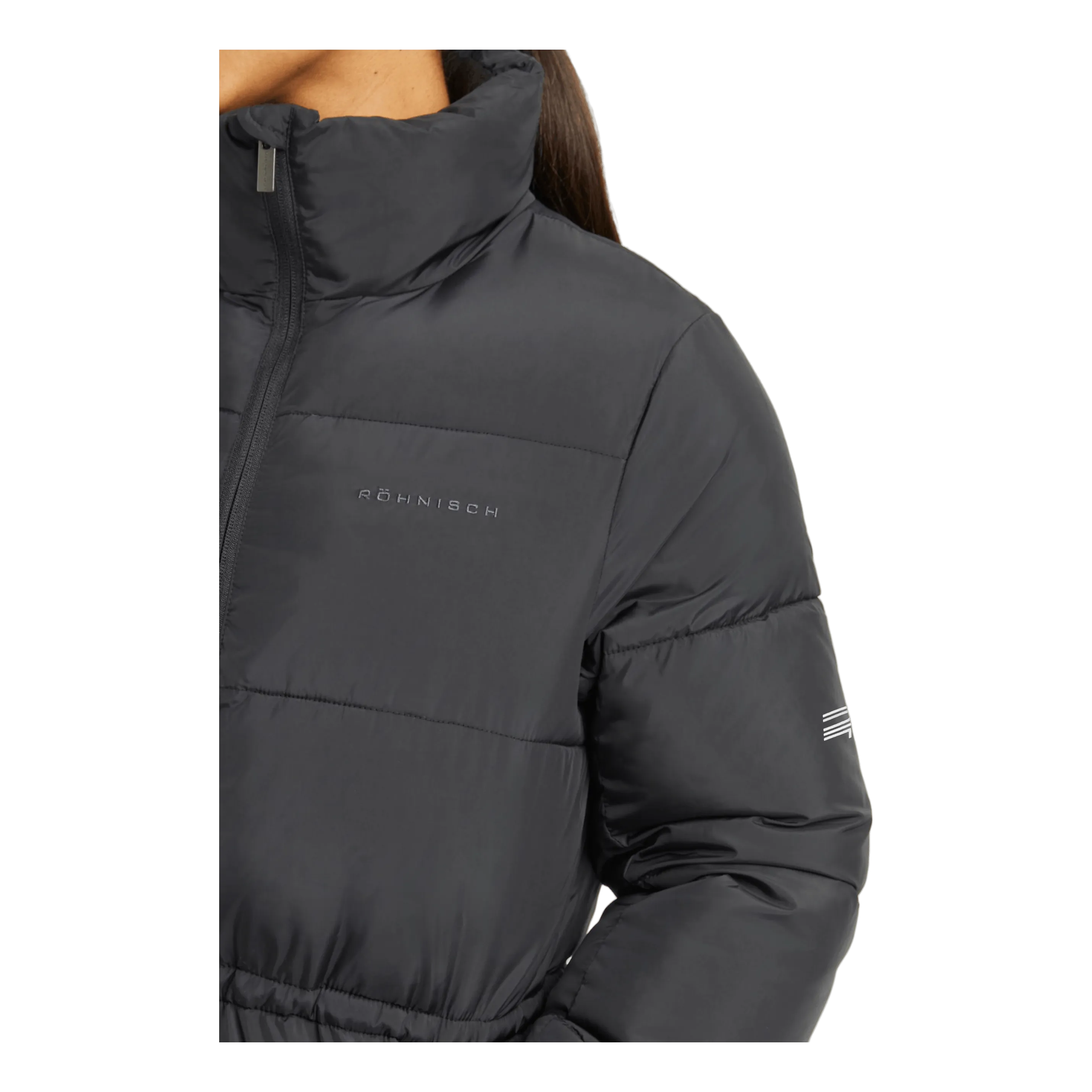 Pebble Drawstring Coat Black