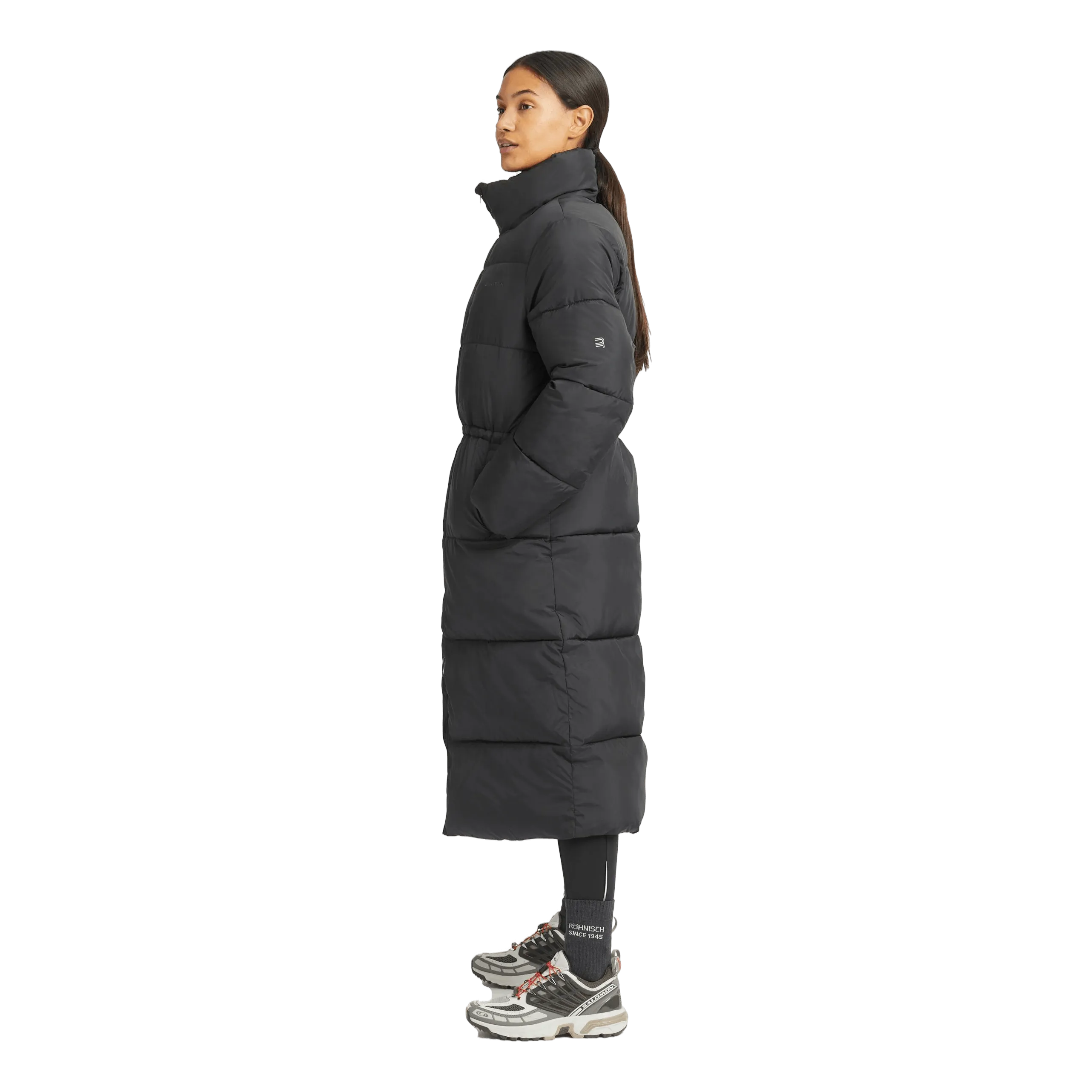 Pebble Drawstring Coat Black