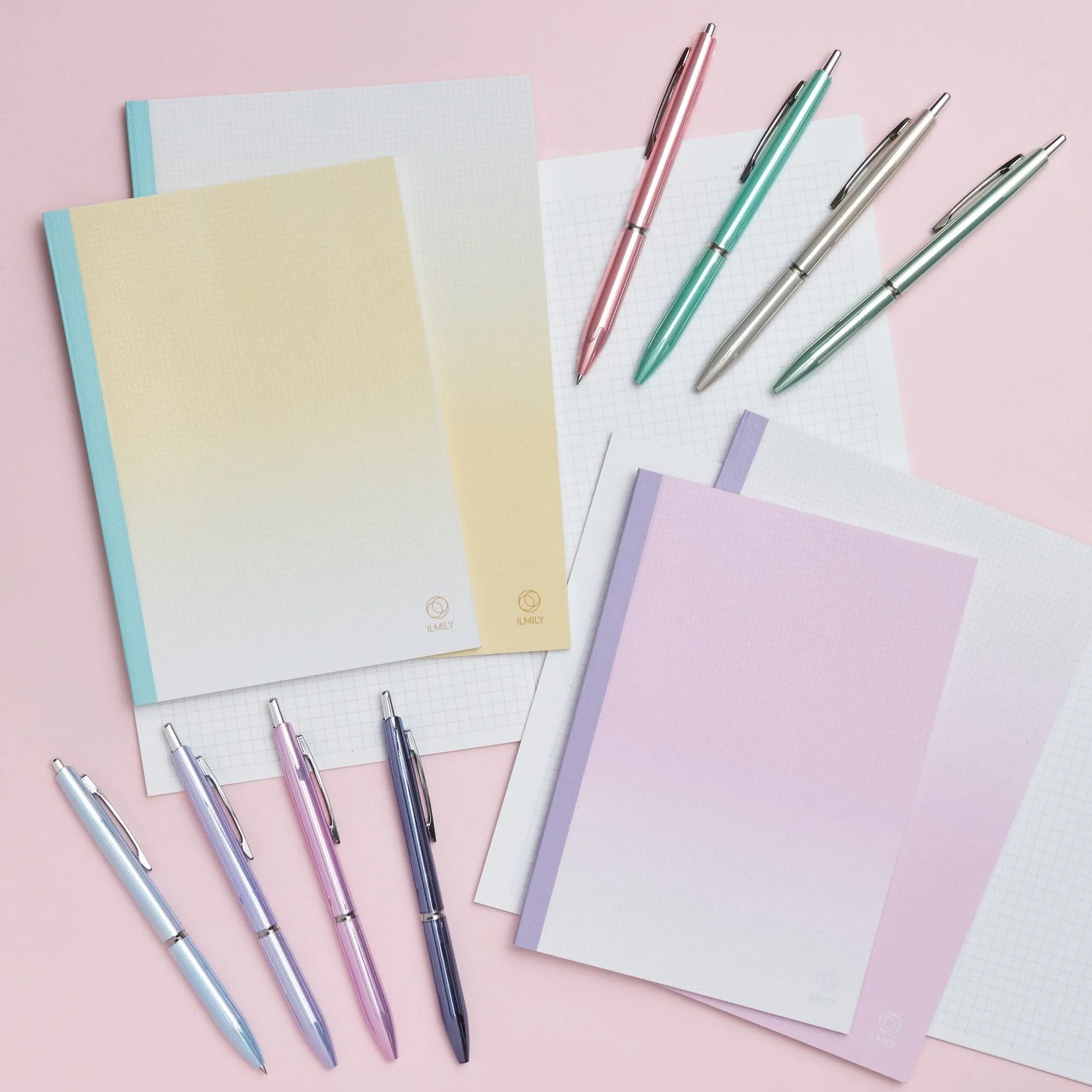 PILOT BIL-80EF-A IMILLY series limited season color light ripe bright color gradient 0.5MM black ink oil pen double-sided pencil case A5 B6 notebook