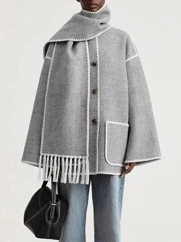 Plus Size Shawl Winter Coat Women