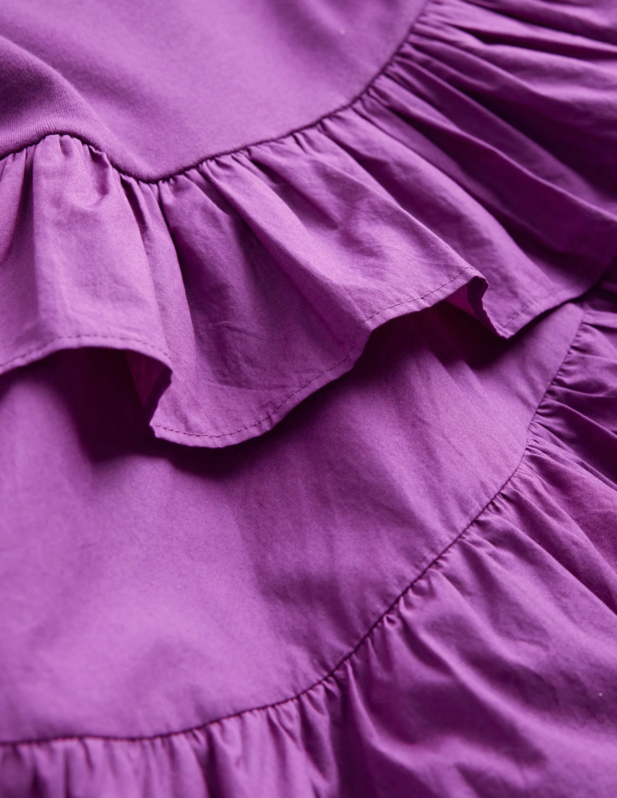 Ruffled Cotton Dress-Jewel Purple