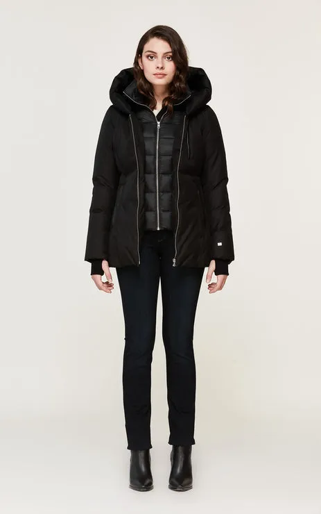 Soia&Kyo Fannia Hooded Hip-Length Brushed Down Coat