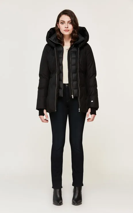 Soia&Kyo Fannia Hooded Hip-Length Brushed Down Coat