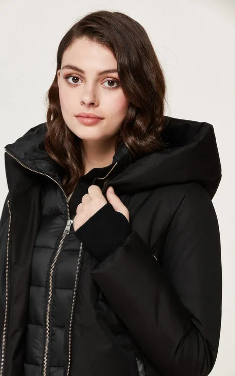 Soia&Kyo Fannia Hooded Hip-Length Brushed Down Coat