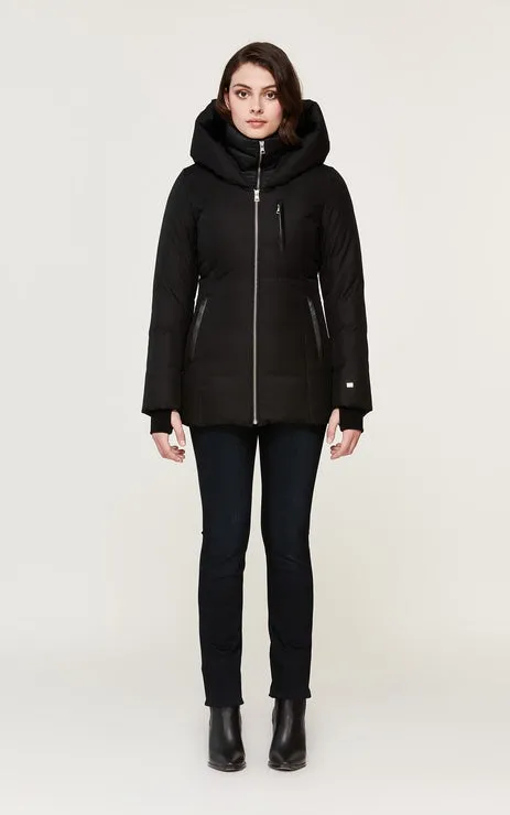 Soia&Kyo Fannia Hooded Hip-Length Brushed Down Coat