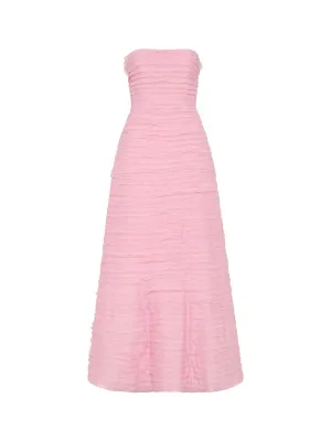 Soundscape Strapless Layered Chiffon Gown