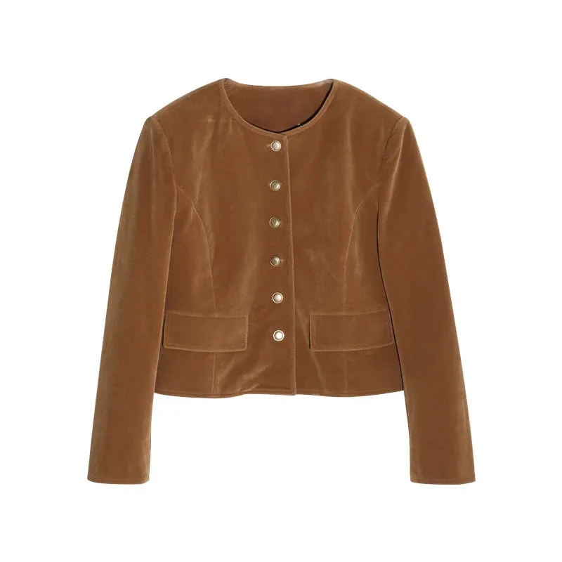 Velvet Cropped Jacket
