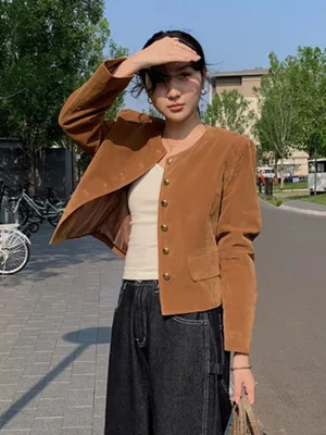 Velvet Cropped Jacket