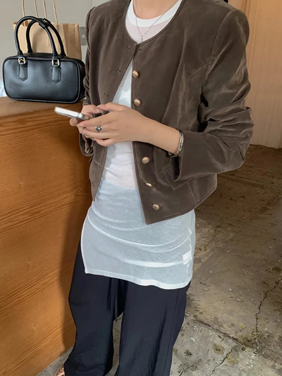 Velvet Cropped Jacket