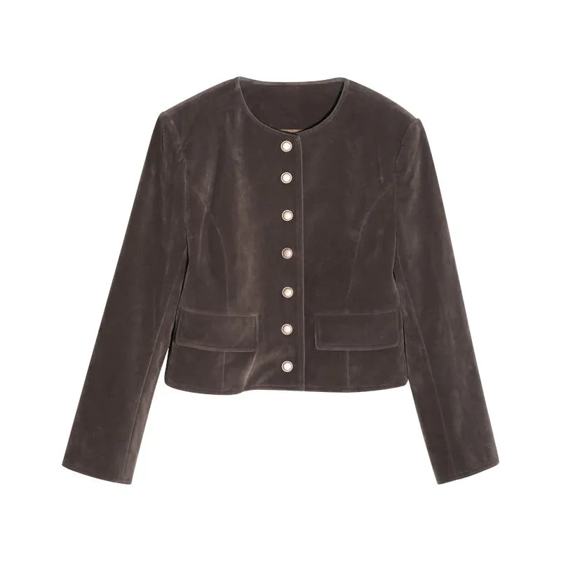 Velvet Cropped Jacket