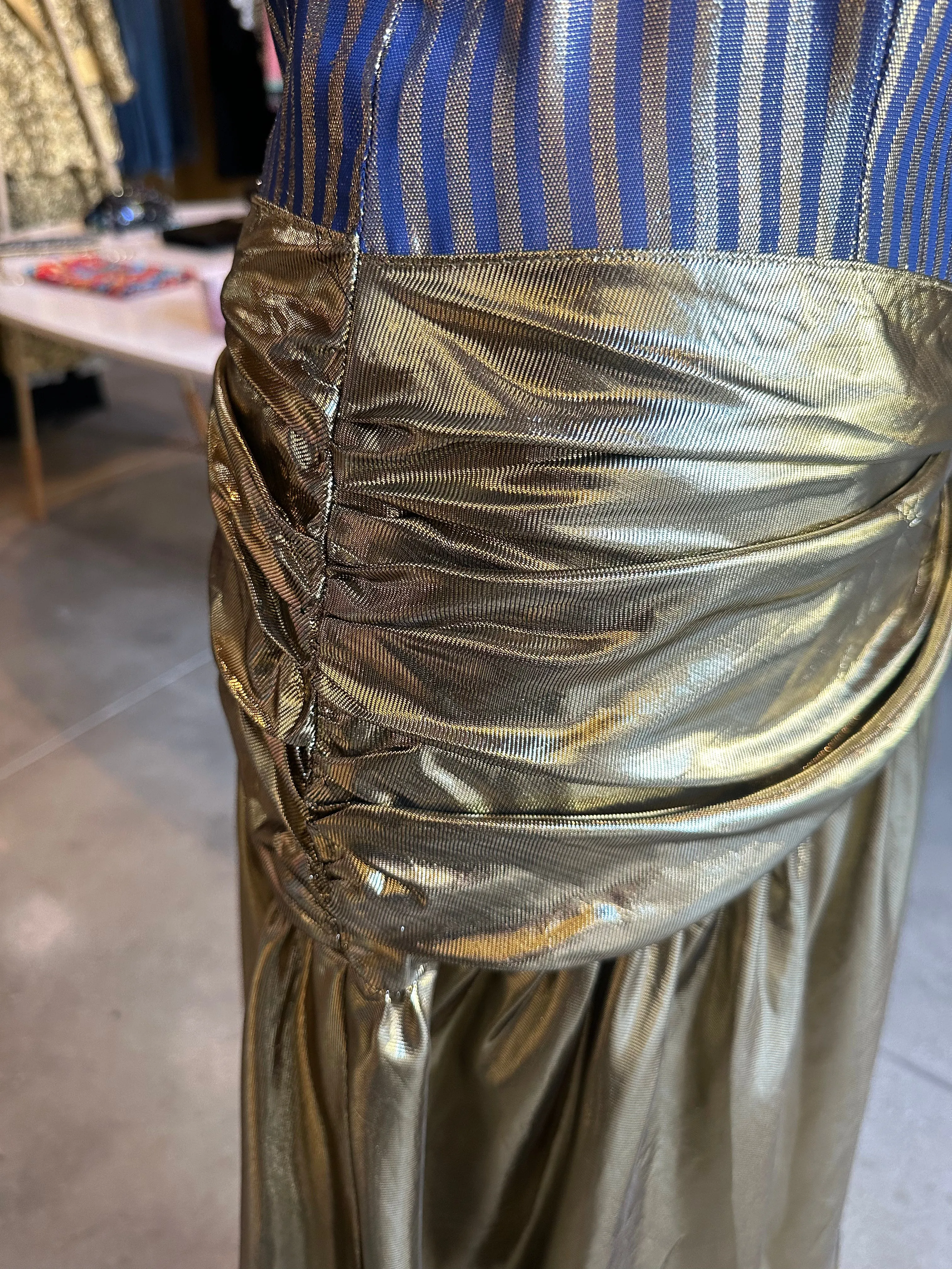 Vintage Gold Lamé Wrap Dress