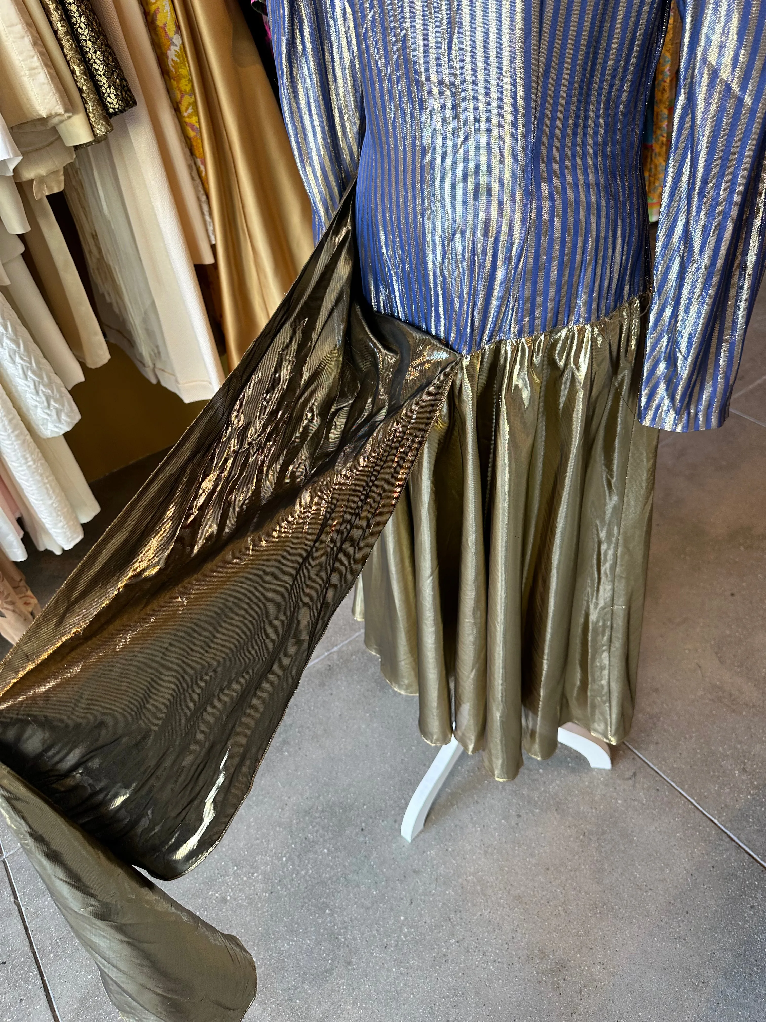 Vintage Gold Lamé Wrap Dress