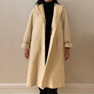 Vintage Off White Teddy Coat - Llama Mohair - Hucke