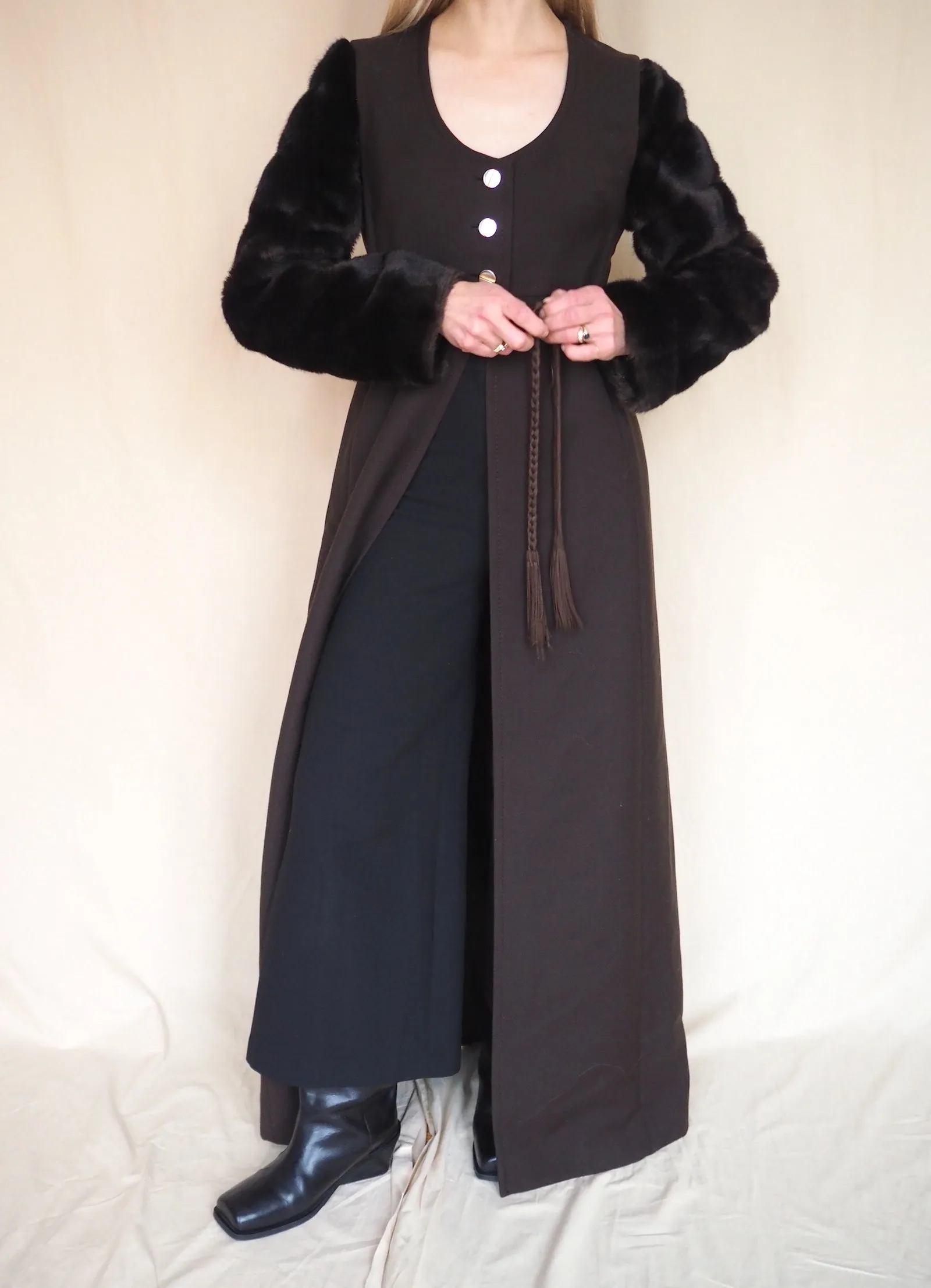Vintage Wool & Faux Fur Coat