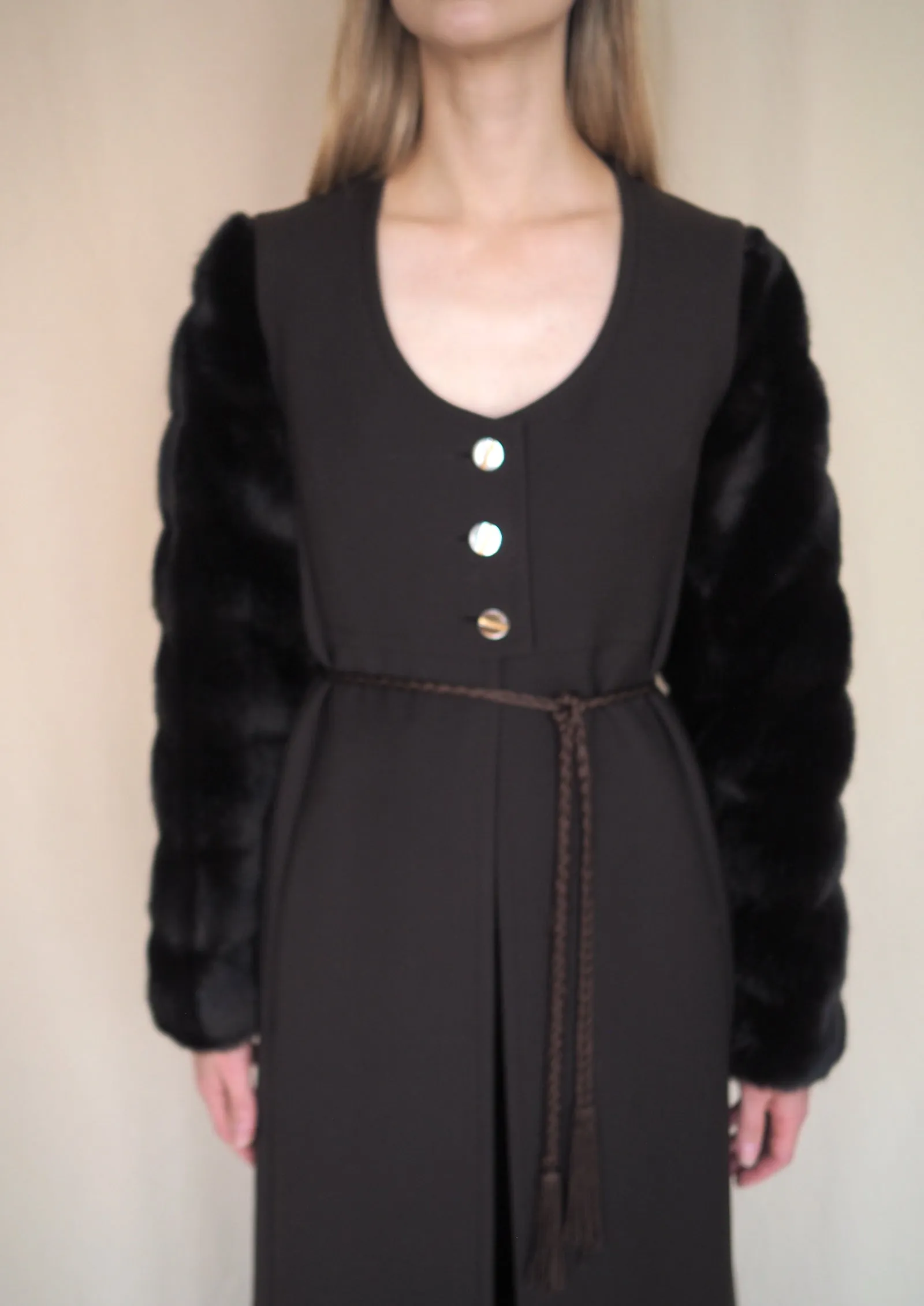 Vintage Wool & Faux Fur Coat