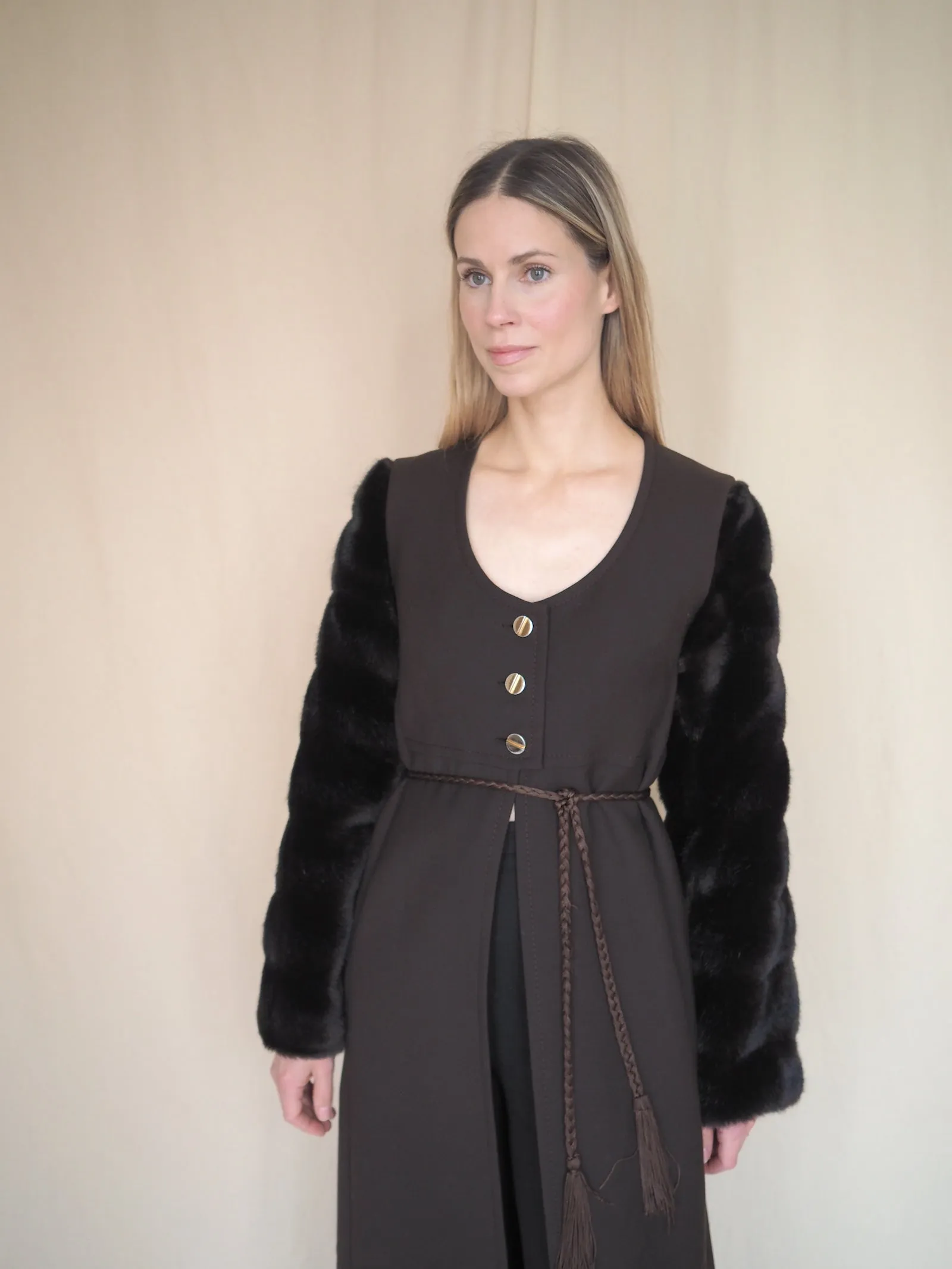 Vintage Wool & Faux Fur Coat