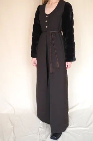 Vintage Wool & Faux Fur Coat