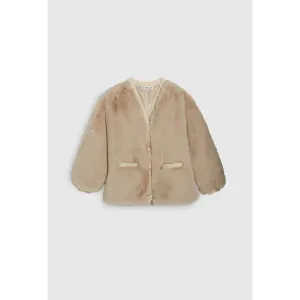Women Short Coat - Beige Marble