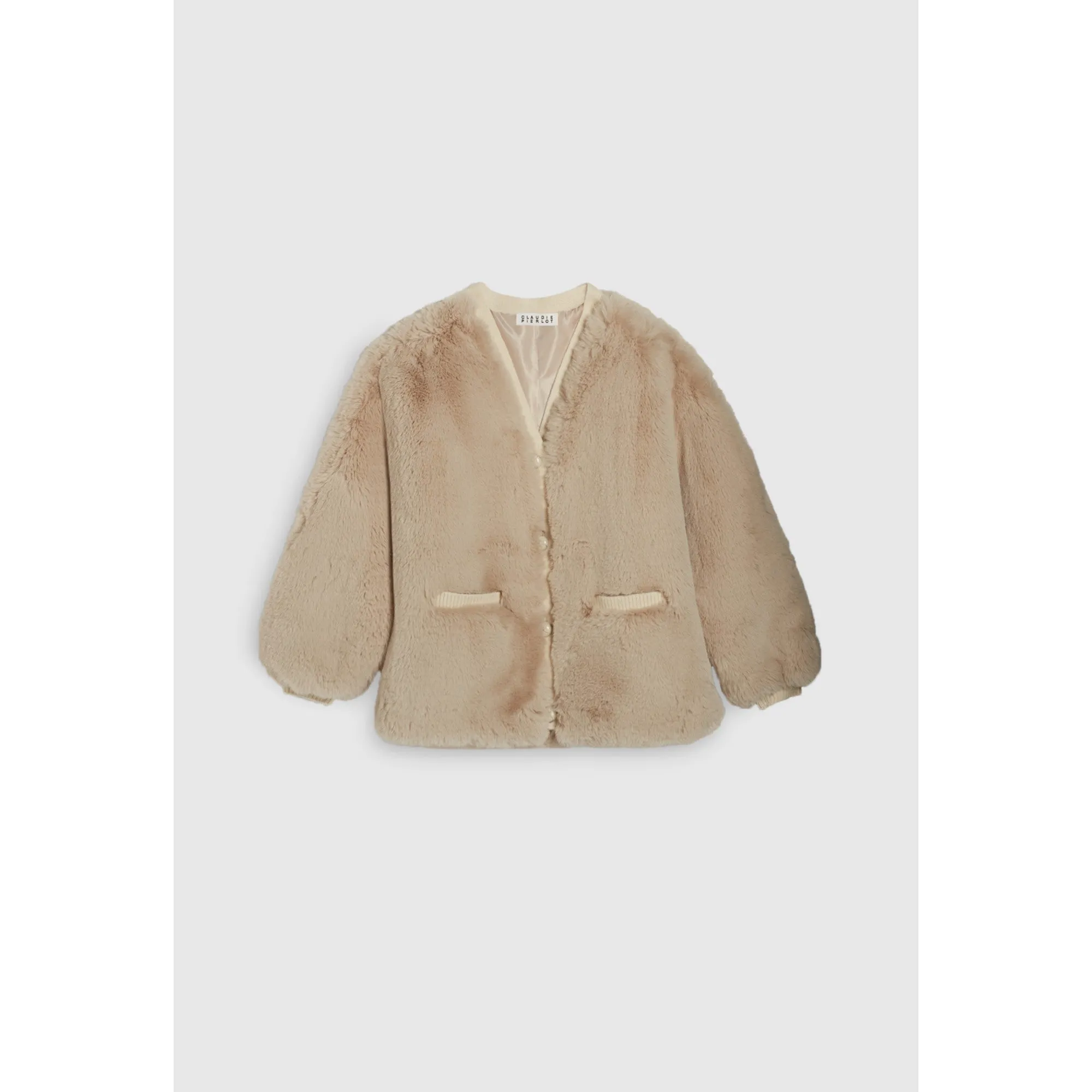 Women Short Coat - Beige Marble