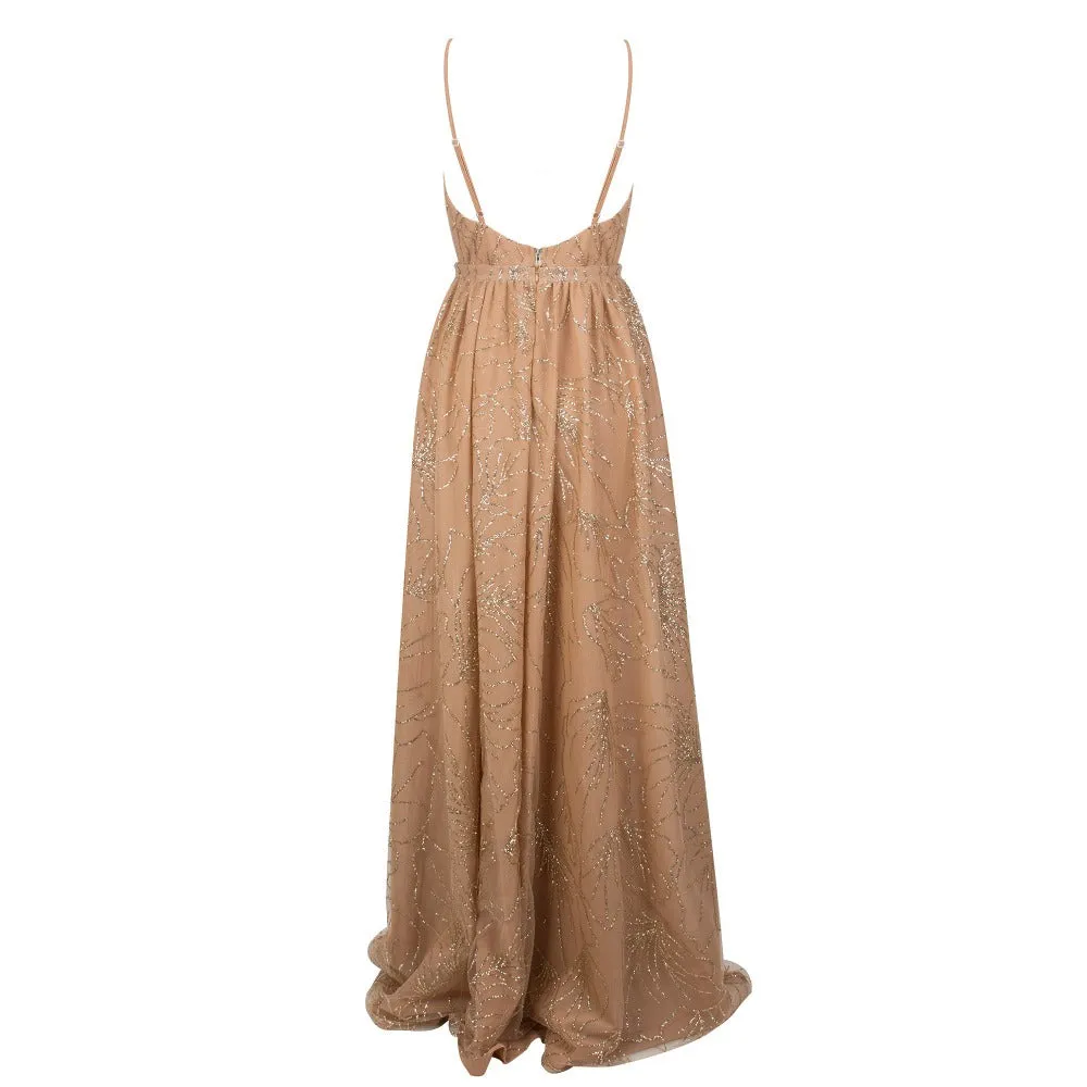 Women's V-Neck Long Sleeveless Dress