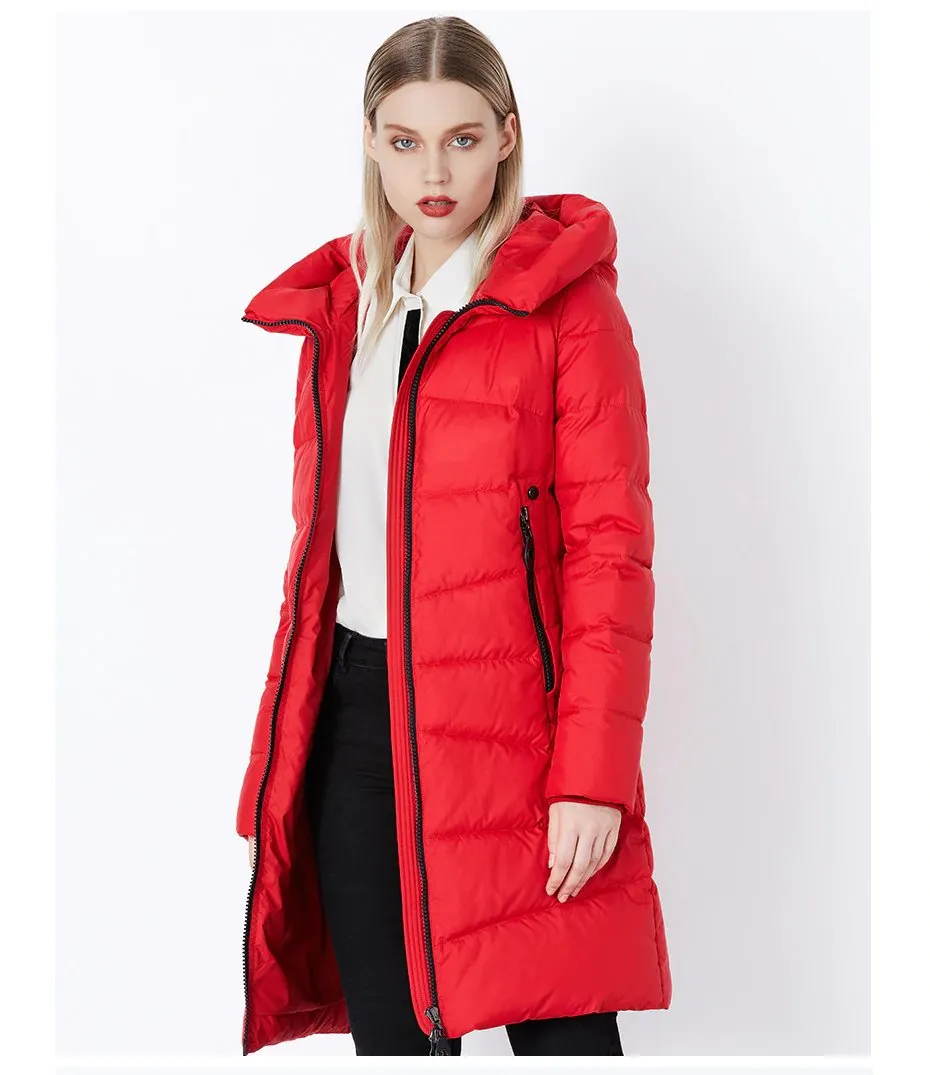 Women's Winter Comfortable Bio-Fluff Long Down Coat With Hood