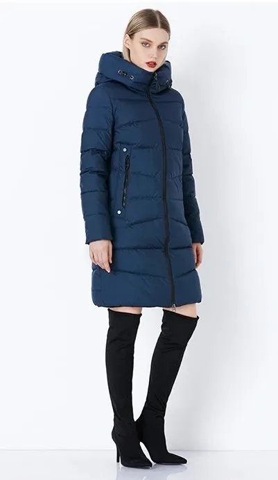 Women's Winter Comfortable Bio-Fluff Long Down Coat With Hood