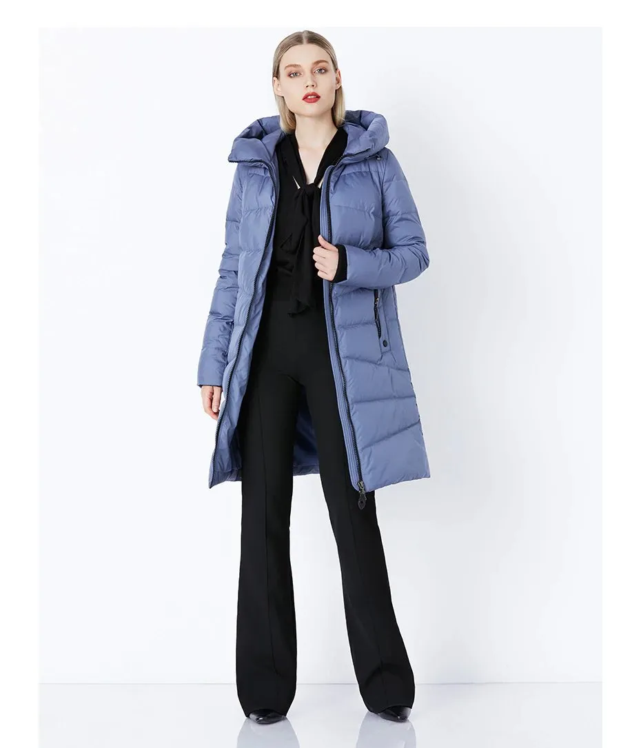 Women's Winter Comfortable Bio-Fluff Long Down Coat With Hood