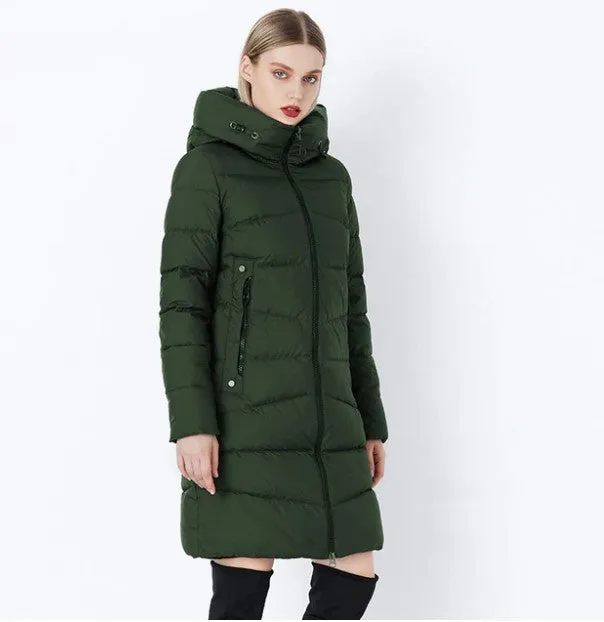 Women's Winter Comfortable Bio-Fluff Long Down Coat With Hood