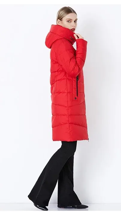 Women's Winter Comfortable Bio-Fluff Long Down Coat With Hood