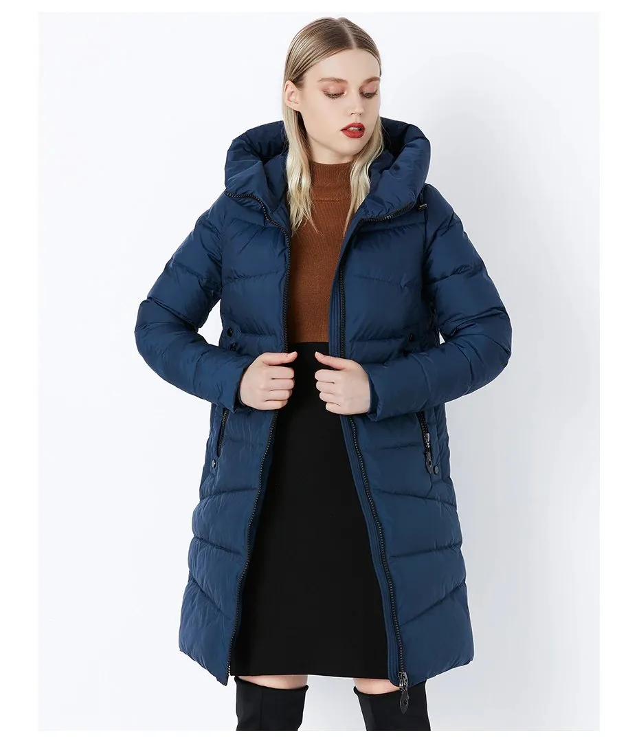 Women's Winter Comfortable Bio-Fluff Long Down Coat With Hood